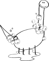 Bartô tomando banho